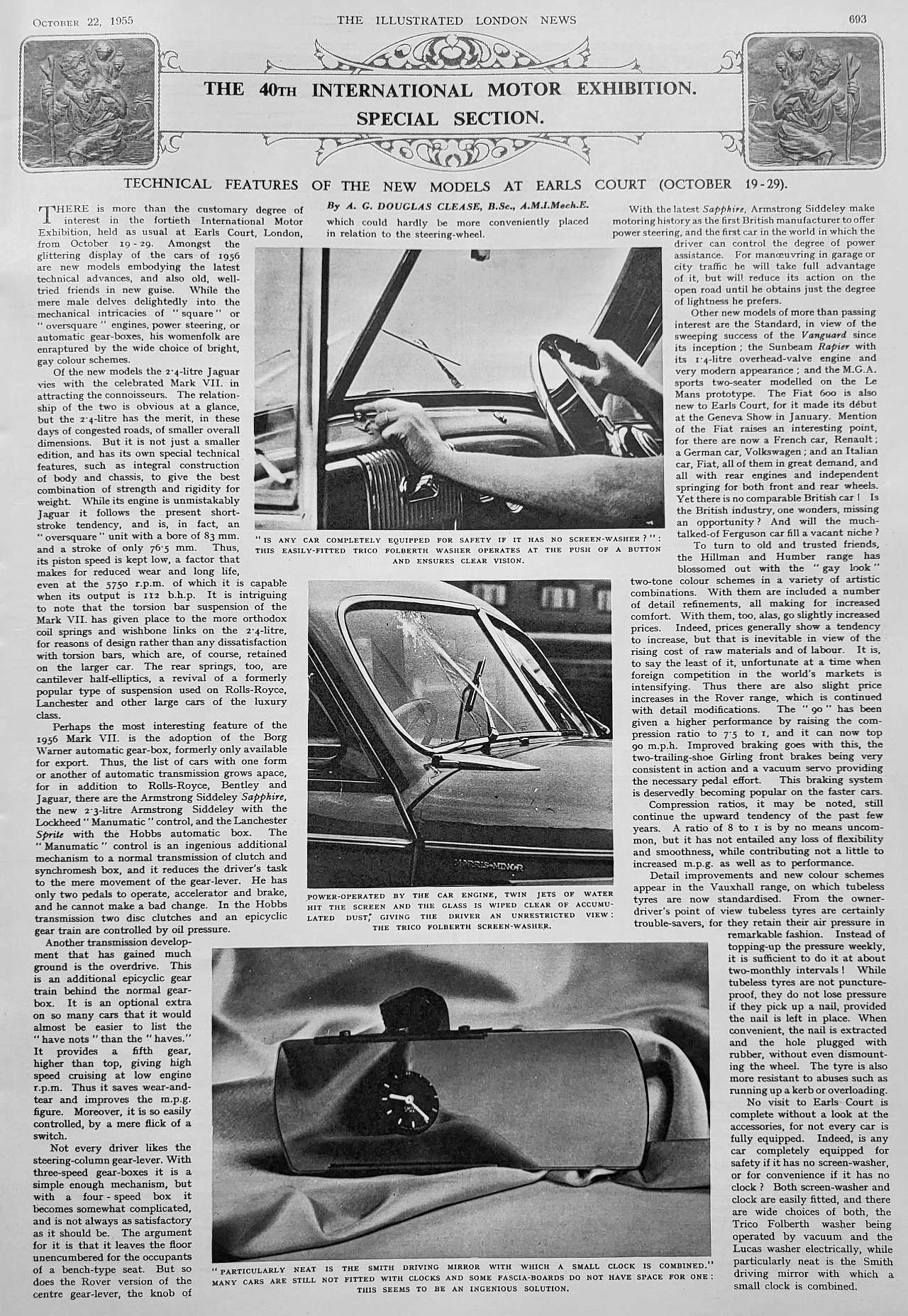 1955 motor show some new technical features